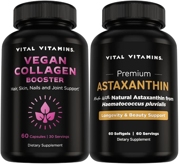 Vital Vitamins Vegan Collagen Booster 60 ct + Astaxanthin 60 ct