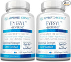 Approved Science EyeSyl - Eye Support Supplement - Chromium Picolinate, Taurine, Lutein, Zeaxanthin, Bilberry, BioPerine - 2 Bottles - 360 Capsules - Made in USA