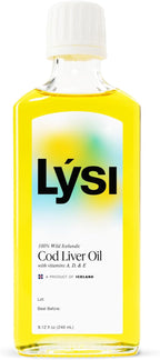 LYSI Icelandic Cod Liver Oil Liquid Supplement – 1,100 mg Omega-3 per Teaspoon – EPA 740 mg & DHA 920 mg per 2 TSP – with Vitamins A, D & E – Mint Flavor – 8.12 fl oz (24 Servings)