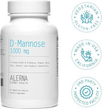 D-Mannose 1000 mg - Urinary Tract Health - with Cranberry Concentrate, Organic Rose Hips, Acerola Extract - 60 Vegetarian Capsules (Pack of 3)