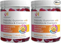 vH essentials Probiotic Gummies with Prebiotics & Cranberry, Concentrated Extract for Urinary Tract Health, Supports Vaginal Microflora Balance for a Healthy Feminine Tract, 60 Count 2 Pack