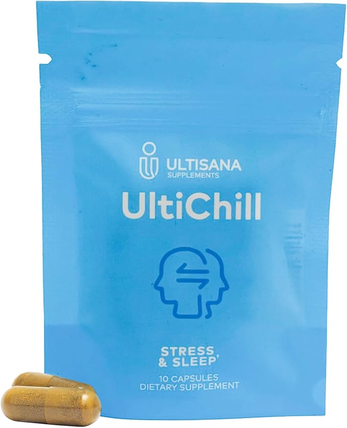 UltiChill On-The-Go Antioxidant & Stress Relief, 5-Day Supplement Trial Pack | for Mood & Immune Booster, Sleep Support | Magnesium Glycinate, VIT B6, KSM-66 Ashwagandha, Turmeric & 5-HTP