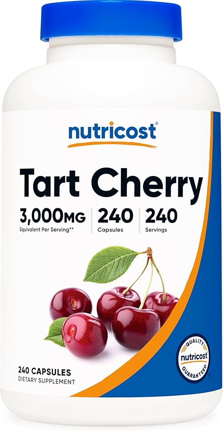 Nutricost Tart Cherry Extract 240 Vegetarian Capsules for 240 Servings per Bottle - Gluten Free, Non-GMO