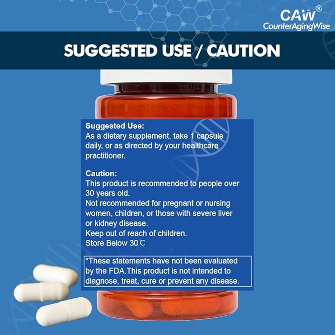 CAW Hypersorption Cycloastragenol 5Mg | Telomere Length Support | DNA Health Immunity Boost Anti-Aging | 30 Enteric-Coated Capsules 1 Bottle