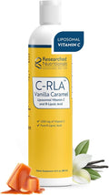 Researched Nutritionals C-RLA - Liposomal Vitamin C with R Lipoic Acid to Support Detox - Vegan & Soy-Free Vitamin C Liquid, Vanilla Caramel Flavor (10 Fl Oz)