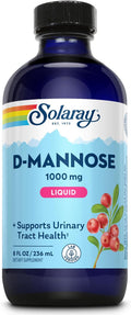 SOLARAY D-Mannose 1000 mg Liquid Formula with CranActin Cranberry Extract - D Mannose Cranberry Supplement for Women & Men, Urinary Tract & Bladder Health Support with Vitamin C - 8 fl oz