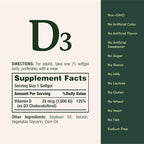 Nature's Bounty Bounty D-1000 IU Dietary Supplement Rapid Release Liquid Softgels 350 ea (Pack of 3)