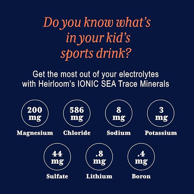 Trace Minerals for Kids – Concentrated Electrolyte Drops with Ionic Magnesium & Sea Minerals for Hydration, Muscle Function, and Daily Mineral Support – 2oz Unflavored Liquid Trace Mineral Drops