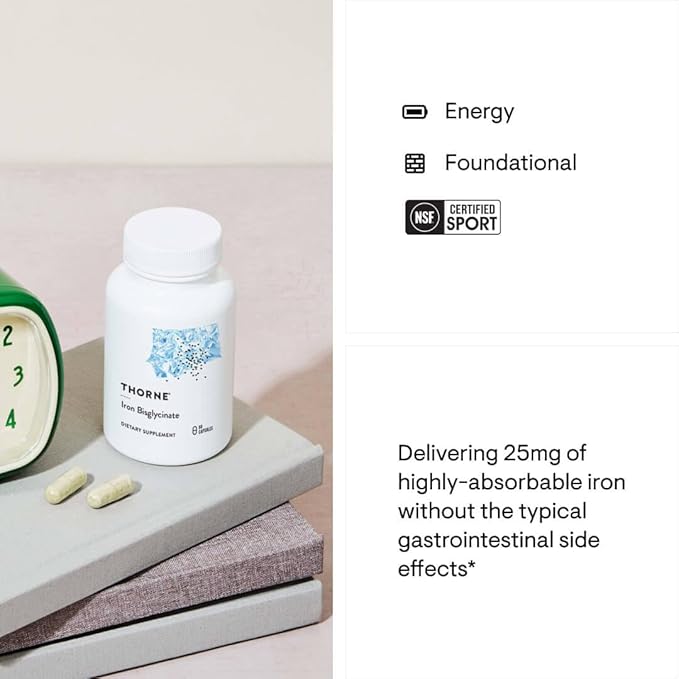 THORNE - Nutrient Essentials Duo - Iron Bisglycinate & B-Complex #12 for Energy Support and Blood Building - 60 Servings