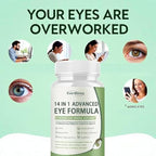 14 in 1 Advanced Eye Formula, 1 Pack Eye Vitamin and Mineral Supplement with Lutein, Zinc, Zeaxanthin & Bilberry Extract for Vision Care, 60 Capsules