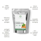 Organic Turmeric Root 4 oz (113g), USDA Certified Organic Dried Turmeric Root Herb Tea, Tumeric, Cut and Sifted