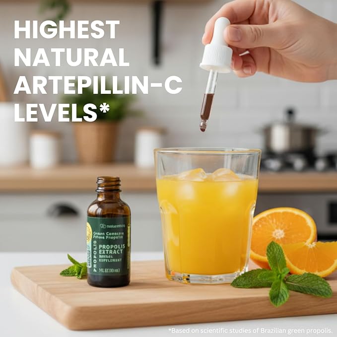 Brazilian Green Canastra Propolis Extract, Herbal Supplement, 20% Pure Propolis, Rich in Artepillin-C, Immune Support, 30ml/1 Fl Oz, Liquid Drops