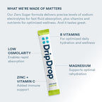 DripDrop Sugar Free Hydration Packets - Zero Lemon Lime - Single Serve Electrolytes Powder Drink Mix - Non-GMO, Gluten Free, Vegan - 32 Sticks