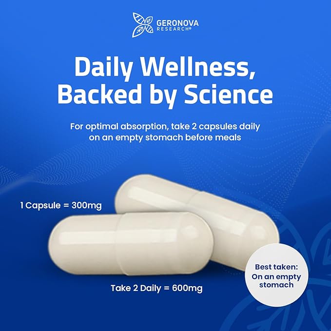 Geronova Research Bio-Enhanced R-Lipoic Acid, 600 mg Capsules - 6 Month Supply - Stabilized R Alpha Lipoic Acid with Enhanced Absorption - R Lipoic Acid Supplement - 360 Count
