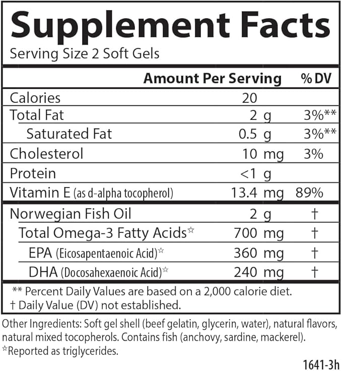 Carlson - The Very Finest Fish Oil, 700 mg Omega-3s, Norwegian Fish Oil Supplement, Wild Caught Omega 3 Fish Oil, Sustainably Sourced Fish Oil Capsules, Omega 3 Supplement, Orange, 120 Softgels