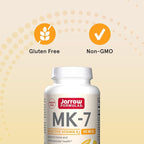 Jarrow Formulas MK-7 90 mcg - Bioactive Form of Vitamin K2-120 Servings (Softgels) - for Bone & Cardiovascular Health - Vitamin K2 MK-7 Dietary Supplement - Gluten-Free