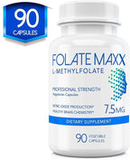 L Methylfolate 7.5mg – Methylfolate Supplement for Women & Men – High Potency Methylated Vitamin B9 5-MTHF for Energy, Mood & Focus – Non-GMO, Gluten-Free, 90 Capsules (3-Month Supply)