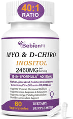 13-in-1 Myo Inositol & D-Chiro Inositol for Women,2460mg-40:1 Ratio Supplement Plus Alpha Lipoic Acid/Folate/Vitex/Magnesium,60 Vegan Capsules