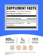 BulkSupplements.com Beta Carotene Powder - Beta Carotene Supplement, Vitamin A Supplement for Immune and Vision Support - Gluten Free, 900mg per Serving, 1kg (2.2 lbs) (Pack of 1)