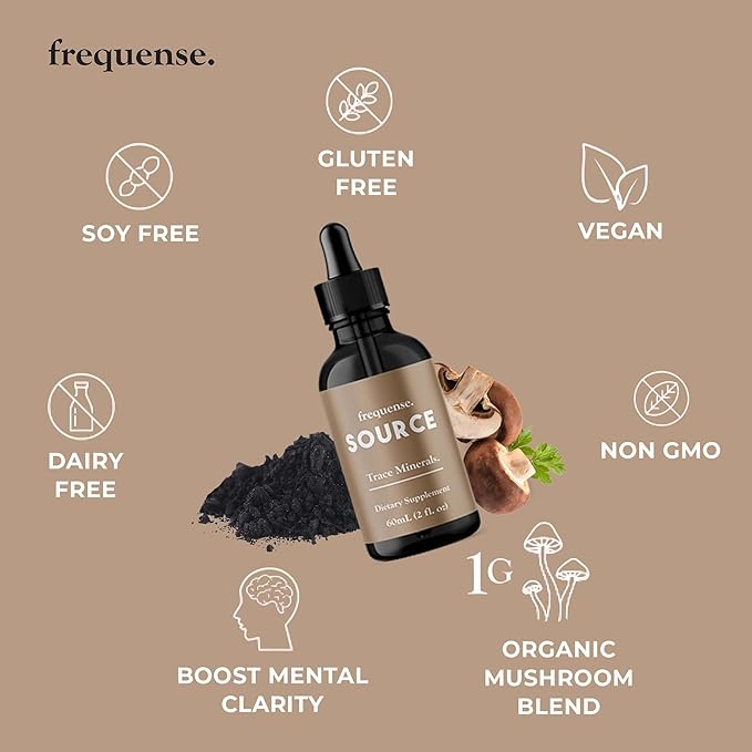 FREQUENSE - Source Trace Minerals - Fulvic Mineral Powder for Bone Health, Nutrient Absorption, Skin Support, Gut Health & Electrolytes - 60 ml