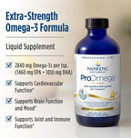 Nordic Naturals ProOmega Liquid, Lemon Flavor - 8 oz - 2840 mg Omega-3 - High Potency Fish Oil with EPA & DHA - Promotes Brain, Eye, Heart, & Immune Health - Non-GMO - 48 Servings