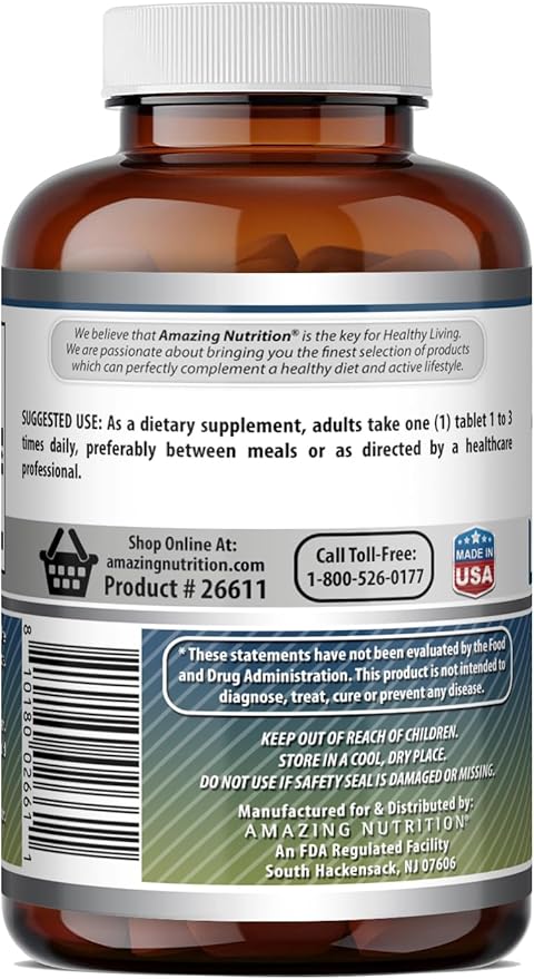 Amazing Formulas L Glutamine 1000 mg Tablets | Amino Acid Supplement for Men & Women | Non-GMO | Gluten Free (2 Pack, 120, Count)
