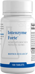 Biotics Research Intenzyme Forte™ Proteolytic Pancreatic Enzymes, Pancreatin, Bromelain, Papain, Lipase, Amylase–Supplement Supports Healthy Protein Digestion–Immune & Circulatory Function 100 Tablets