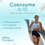 Quick Absorption CoQ10 200mg - Coenzyme Q10 200mg Potent Antioxidant for Heart Energy and Aging Support - High Stability CoQ10 Ubiquinone Capsules - Made in a cGMP US Lab (60 Servings)