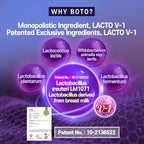 BOTO Korean Care it Probiotics Natural Prebiotics Proline Breast Milk Lactobacillus, Colon Cleanse, Immunity Support - 1 Month (30 of Pack, PostBiotics)
