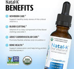 Dr. Green Mom Natal K Oral Vitamin K1 Drops for Newborns | Organic Phytonadione in MCT Oil | Natural VIT K for Babies to Support Blood Clotting