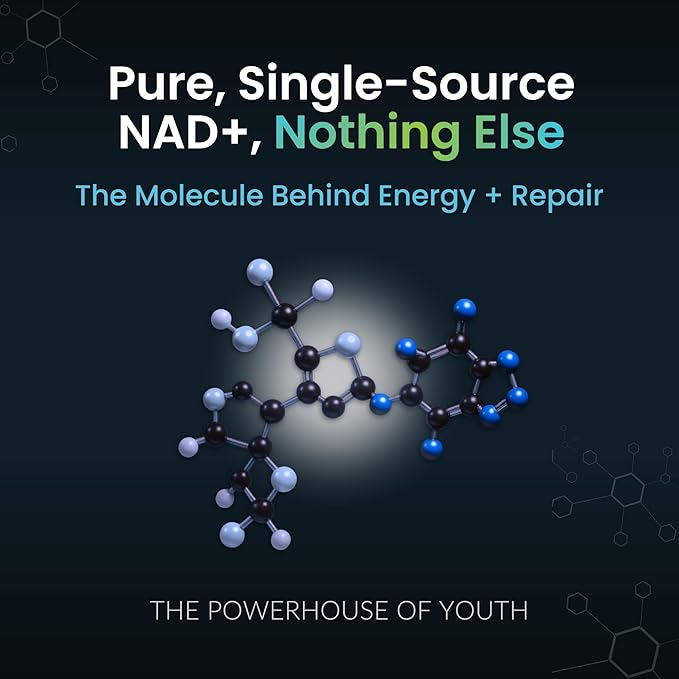NAD+ Supplement - 500mg of Pure NAD Plus for Energy, Focus, Skin & Anti-Aging Support - Gluten Free Non-GMO NAD Supplements for Women & Men (60 Count, NAD +)