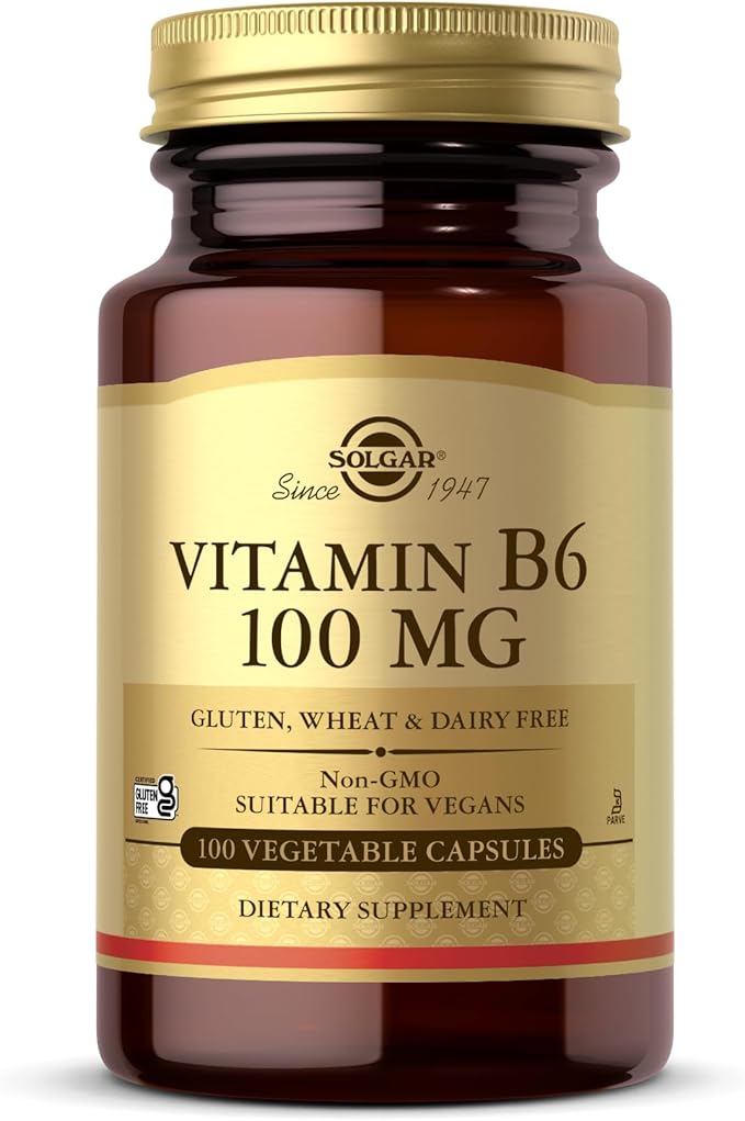 Solgar, Vitamin B6 100 Mg Vegetable Capsules, Count