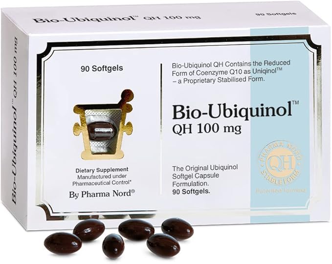 Pharma Nord Bio-Ubiquinol QH 100 mg – Antioxidant for Energy, Heart & Fertility Support, Non-GMO, Gluten-Free, 90 Softgels