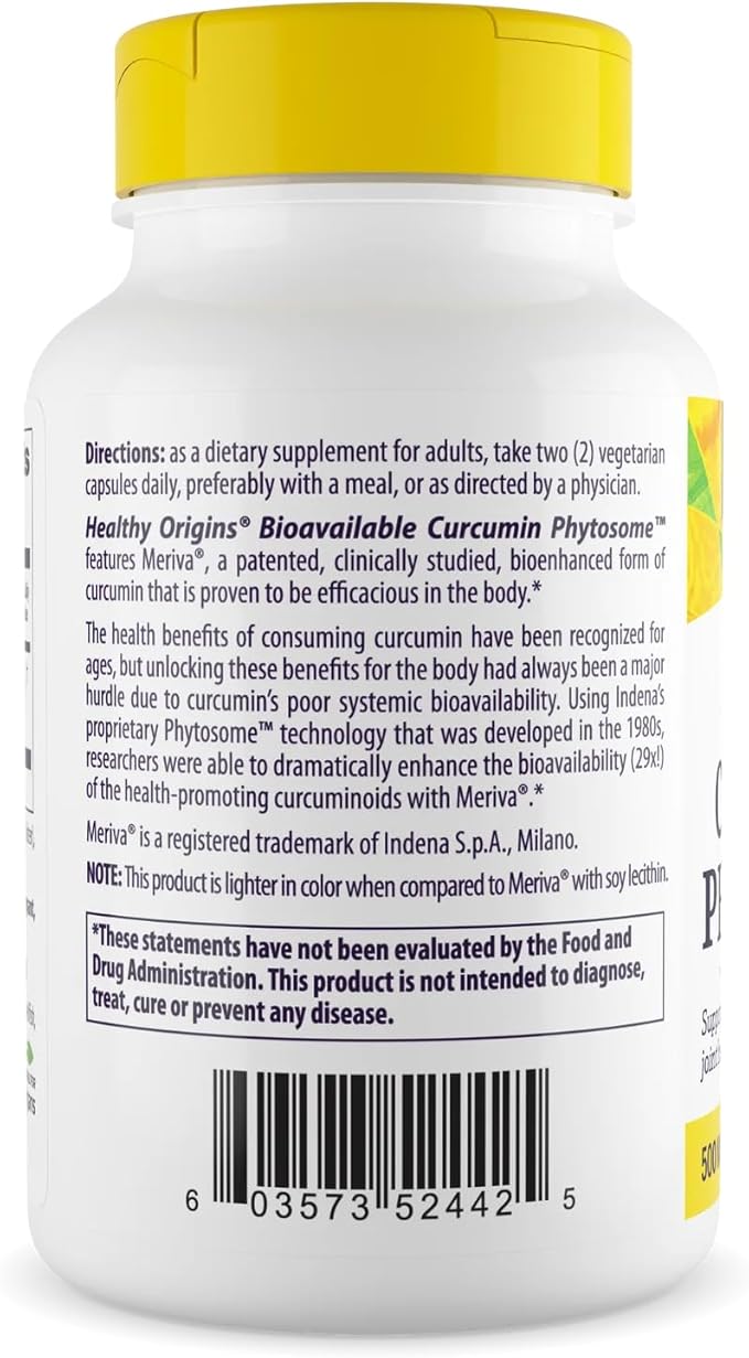 Healthy Origins Curcumin Phytosome (Featuring Meriva SF) 500 mg, 60 Veggie Caps