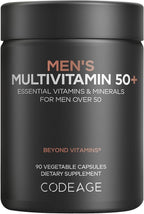 Codeage Men's Multivitamin 50+ Supplement - Essential Vitamins for Men Over 50 Years Old, Minerals, CoQ10, Turmeric, Saw Palmetto, Maca, Panax Ginseng, Probiotics & Botanicals - Non-GMO - 90 Capsules