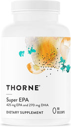 THORNE - Super EPA - Omega-3 Fish Oil Supplement with EPA & DHA from Sustainably Sourced Fish - Supports Brain, Skin, Joint & Heart Health* - Third-Party Certified - Gluten & Dairy-Free - 90 Softgels