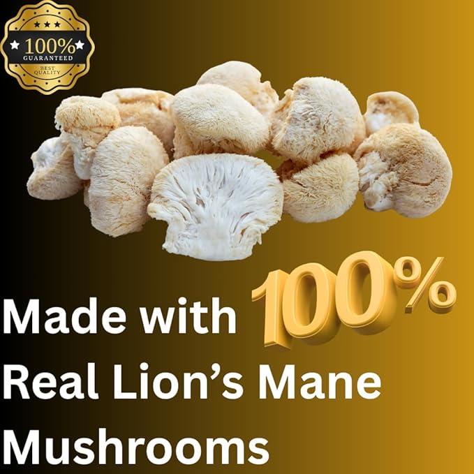 Lion’s Mane Mushroom Liquid Extract, High Potency, Alcohol Free, 60 Daily Doses for Brain Health