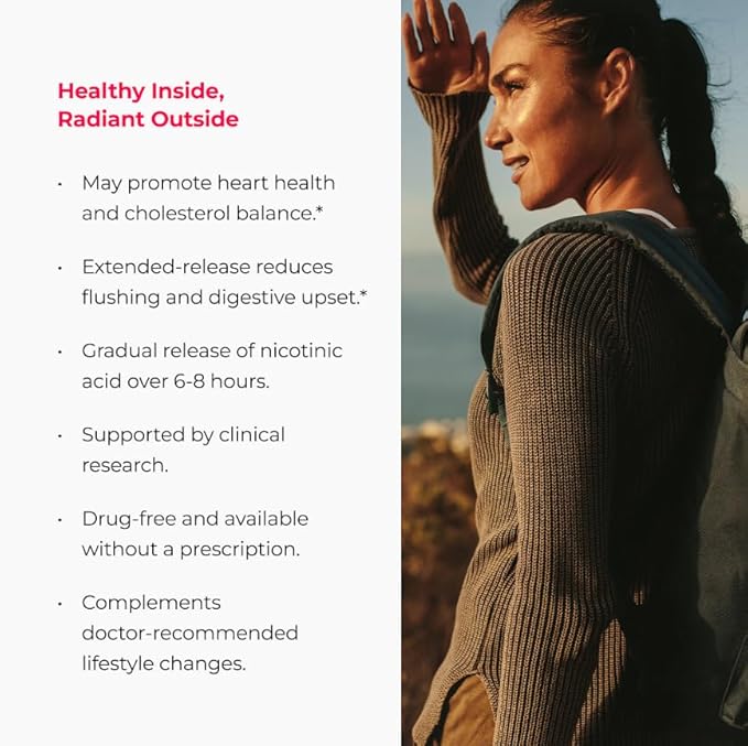 ENDUR-ACIN - Niacin B3 - ER (Extended Release) 250 mg - Nicotinic Acid - Healthy Heart & Cholesterol Balance Supplement - Low-Flush High-Potency Niacin with 4–8 HR Timed-Release Matrix - 100 Tablets