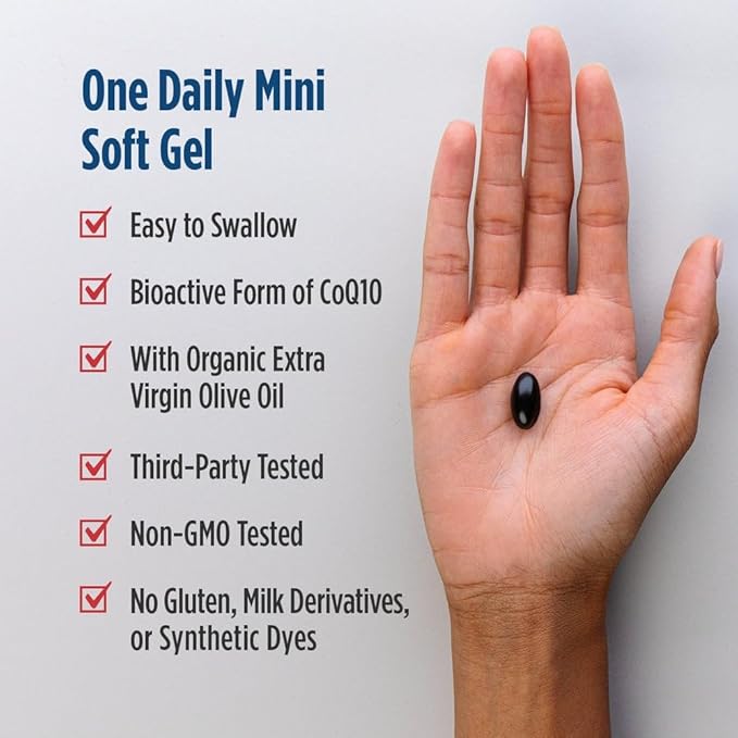 Nordic Naturals Nordic CoQ10 Ubiquinol - 60 Mini Soft Gels - 100 mg Coenzyme Q10 (CoQ10) Ubiquinol - Heart & Brain Health, Cellular Energy Production, Antioxidant Support - Non-GMO - 60 Servings