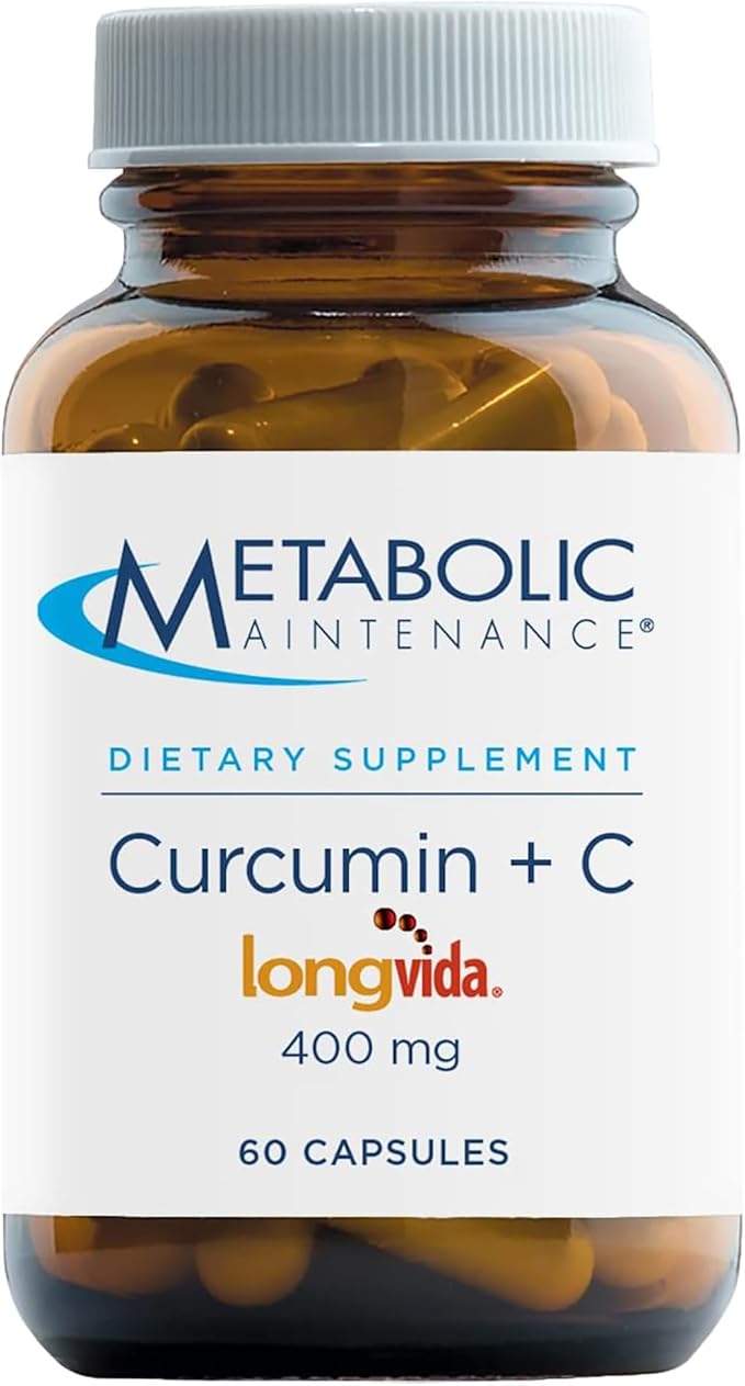 Metabolic Maintenance Curcumin + C - Turmeric Curcumin Supplement with Vitamin C + Black Pepper for Absorption, Rich in Curcuminoids for Antioxidant + Immune Support, Gluten Free - 60 Capsules