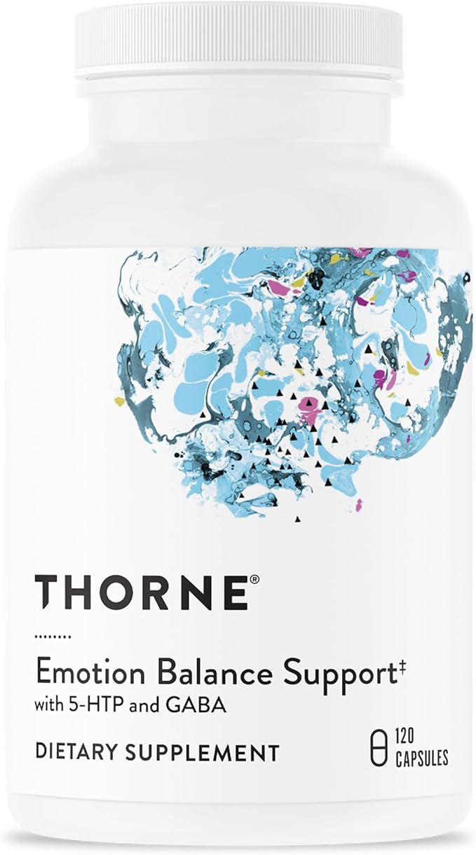 THORNE - Emotion Balance Support - Supports Mood & Stress Management* - Vitamins B6, B12 & C, 5-HTP, GABA, Rhodiola, Folate (5-MTHF) & L-Tyrosine - Third-Party Certified - Gluten-Free - 120 Capsules