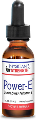 Physician's Strength Power-E - 1 fl oz - Sunflower Vitamin E - Soy Free & Non-GMO - 86 Servings