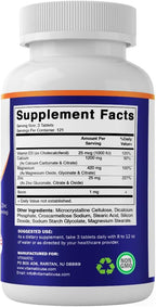 Vitamatic Calcium Magnesium Zinc D3 Boron | 365 Coated Tablets Supplement | Calcium 1200 mg, Magnesium 420mg, Zinc 25mg, Vitamin D3 1000 IU, Boron 1 mg | Non-GMO | Gluten Free | Made in USA