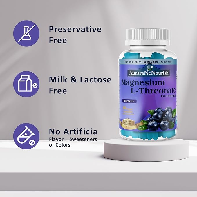 Magnesium L-Threonate Gummies w. Apigenin L-Theanine, Advanced 11-in-1 Magnesium Supplements w. Vitamin D3 K2 B6 for Sleep Cognitive Brain & Relax, High Absortption Magnesium Gummies for Adults & Kids