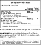 ML Naturals Milk Thistle & Dandelion Extract – 250mg Milk Thistle, 100mg Dandelion Root (Per Serving) 120 Capsules