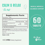 Heivy Kids Calming Supplement, Contains Magnesium Glycinate & Vitamin B6, Support Calm & Relax, Calm Mind and Body, Berry Flavor for Age 4+ (60 Servings), Vegan, Gluten-Free, Made in USA