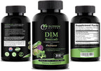 DIM Supplement 300mg with Broccoli 200mg BioPerine 10mg-Hormone and Estrogen Balance for Women & Men,Menopause Relief,PCOS & PMS Support,Hormonal Acne Treatment-120 Caps,Diindolylmethane 150mg per Cap