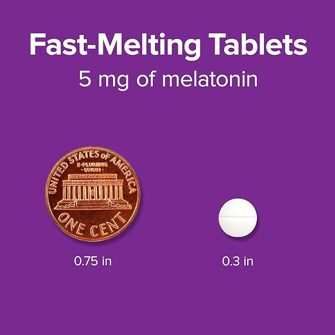 Webber Naturals Extra Strength Melatonin 5mg, Fast-Melting Tablets, 200 Day Supply, 100% Drug Free Sleep Supplements for Adults, Peppermint Flavored, Gluten Free, Non-GMO, Vegetarian Formula