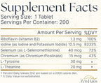 Zen Haus 12.5 mg with Selenium (as Selenomethionine) and More - 200 Tablets - Thyroid Plus Immune Support - High Potency Iodine Tablets - Compare to Lugol's Iodine Pills