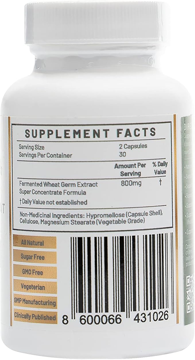 Spermidine Immune Defense and Cellular Health - Fermented Wheat Germ Extract, Vitality Inducer, Holistic, Non-GMO, Gluten-Free, Sugar-Free, Vegan, Antioxidant, Natural, 180 Capsules (3 Bottles)